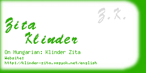 zita klinder business card